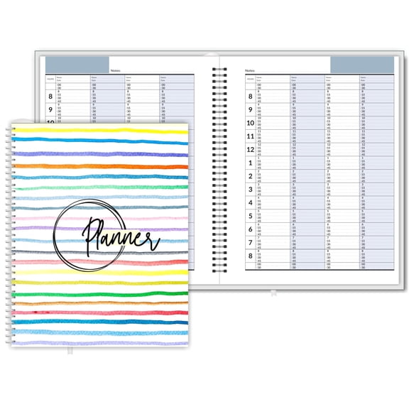 StriveZen Appointment Book Planner 2025–2026, Undated Hourly Organizer with 15-Minute Time Slots, 7 x 8.75 in Hardcover, 128 Pages