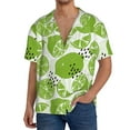 thumbnail image 3 of Xecao offers the Green Various Lemons for Men's Casual Short-sleeved Shirt, a button-up collared shirt with a pocket, perfect for beach vacations and yacht travel in the Large size., 3 of 7