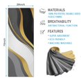 thumbnail image 2 of Black White Gold Wave Marble Hot Yoga Mat Towel Non Slip for Hot Yoga - Quick-Drying Yoga Mat Cover with 4 Corner Pockets with Travel Bag - Hot Yoga Towel Non Slip 74"x26", 2 of 6