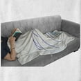 thumbnail image 5 of Jellyfish Soft Flannel Fleece Throw Blanket, Pattern of Aquatic Animal Poisonous Tentacles Floating Away, Cozy Plush for Indoor and Outdoor Use, 50" x 70", Off White Persian Blue, by Ambesonne, 5 of 5