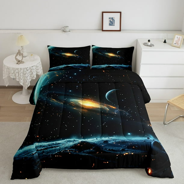 YST Outer Space Comforter Set Bedroom Decor 3D Galaxy Print Bedding ...