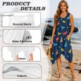 thumbnail image 4 of HELLHERO Side Pockets Sleeveless Sundress, Cute Dinosaur Stars Pattern Summer Sleeveless Dress Polyester Pleated Ladies Irregular Hem Casual Dress Round Neck, 4 of 8
