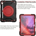thumbnail image 2 of SaniMore for iPad 10th Generation 10.9" 2022 Case Built-in Pencil Holder, Multi-Functional Cover Support Shoulder & Handle Strap & Kickstand Military Shockproof Protective Shell, Black/Red, 2 of 8