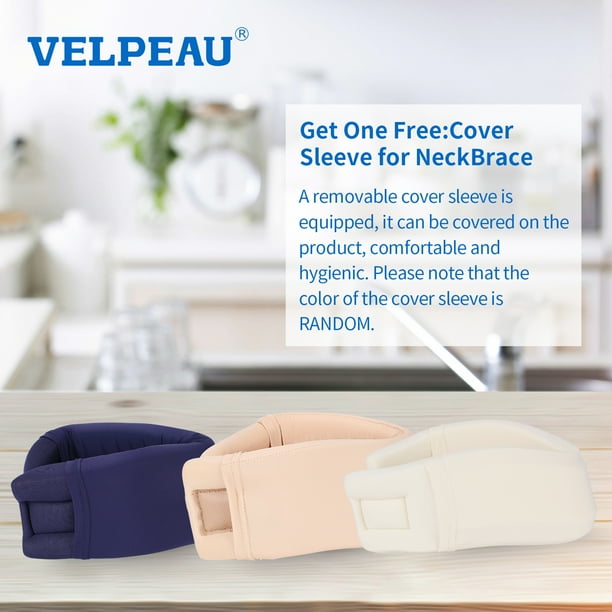 VELPEAU Neck Support Brace - Soft Foam Cervical Collar (Comfort, L