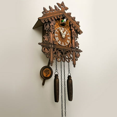 Fridja Cuckoo Clock Traditional Chalet Forest House Clock Handcrafted Wooden Wall P-endulum Quartz Clock
