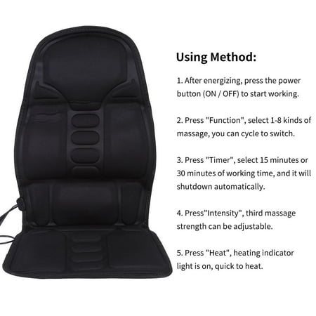 Heated Electric Car Neck Lumbar Full Body Massage Massager Seat