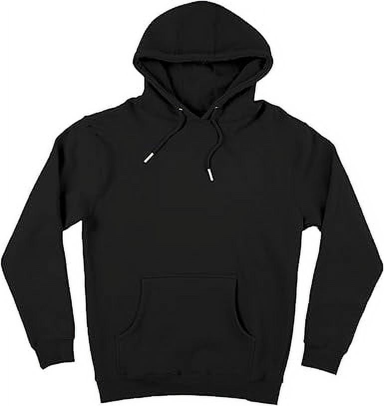 Elegant Comfort Men's Fleece Hoodies, Moisture Wicking & Breathable, Pullover Hooded Sweatshirt, Medium, Black