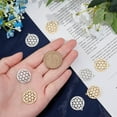 thumbnail image 2 of 201 Stainless Steel Sacred Geometry Pendants Filigree Joiners Findings Laser Cut Flower of Life Golden & Stainless Steel Color 22x19.5x1mm Hole: 1.4mm 2 colors 4pcs/color 8pcs/box, 2 of 7