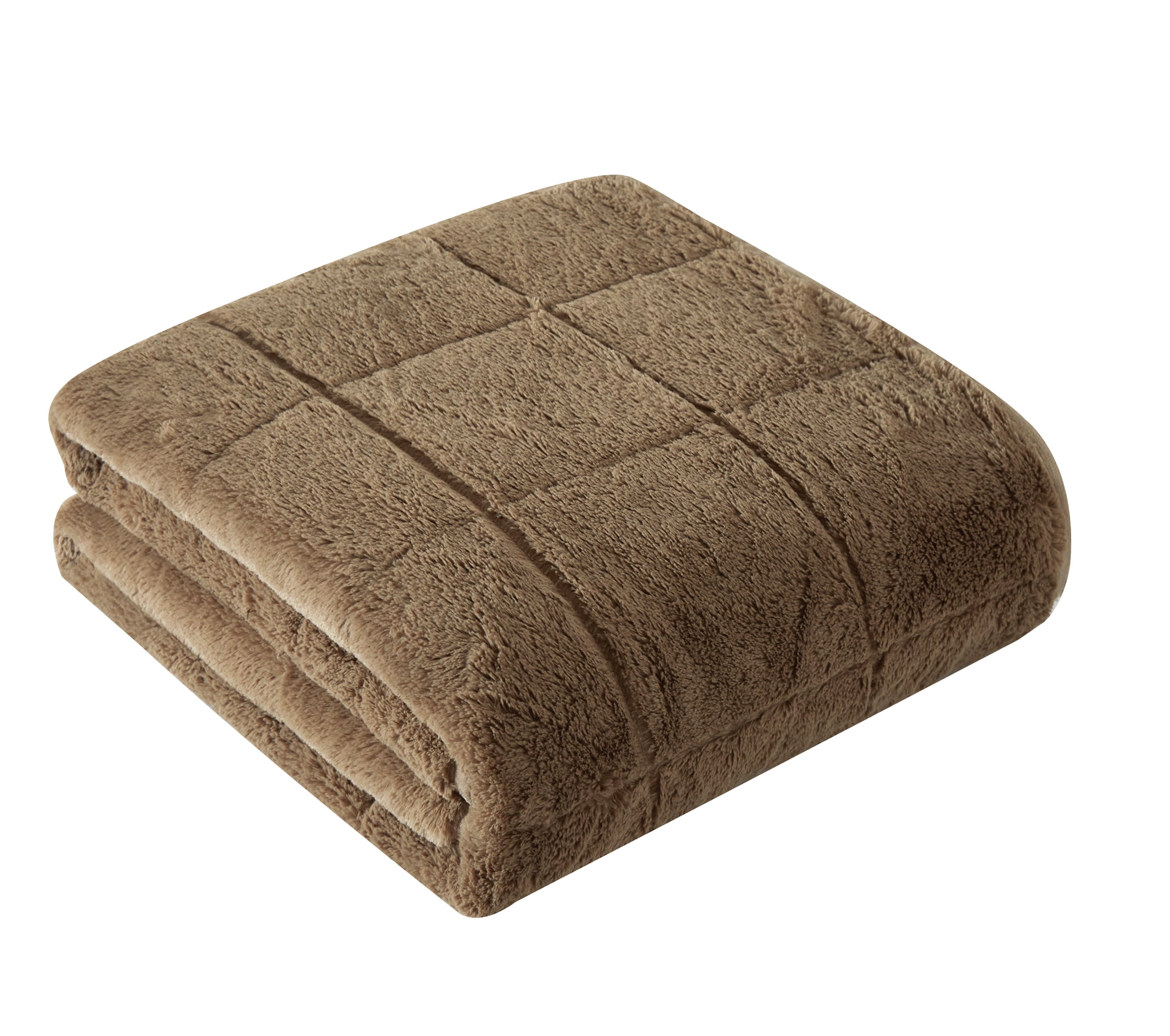 Dearfoams Super Soft Faux Fur Weighted Blanket, 12 lbs, 48x72