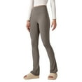 thumbnail image 1 of Pantalones deportivos de yoga: leggings acampanados de cintura alta, nailon y spandex, ropa deportiva elegante, cómodos y elásticos., 1 of 5