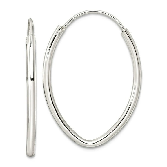 925 Sterling Silver Polished Endless Oval Hoop Earrings 25.9x18.6mm Wide 1.5mm Thick Hoop Earring for Women
