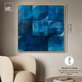 thumbnail image 5 of Indigo Glints Canvas Blue Abstract Art by Art Remedy, Gold Frame, 40" x 40", 5 of 7