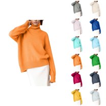 Sweaters for Women 2025 Lightweight Long Sleeve Turtleneck Knit Sweater Jumper Top Womens Pullover Sweaters