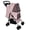 Pink, variant on CQSXDA Lightweight Foldable Pet Stroller with Breathable Mesh for Small Dogs and Cats Under 28 Lbs,  Multi-Functional Tray and Storage Basket, 4 Wheel Design, Blue