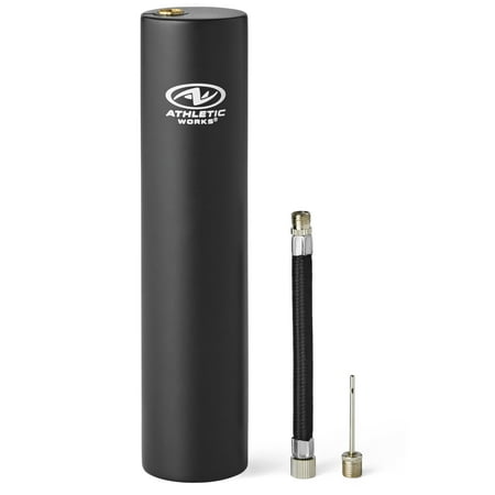 Athletic Works Electric Air Pump with Flexible Hose  Inflation Needle Included  3 AAA Batteries  Black  6 in