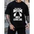 thumbnail image 1 of Playera Para Hombre de Cuello RedondoTHIS IS WHAT AN AWESOME UNCLE LOOKS LIKE Print Men's Fashion Comfy Breathable T-Shirt, New Casual Round Neck Short Sleeve Sports Tee For Spring Summer Men's Clot, 1 of 6