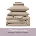 thumbnail image 4 of Ravure Queen Comforter Set, Modern Solid Queen Size Comforter Set, 7-Pc All Season Bedding Comforter Set, Dune Sand, 4 of 8