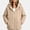 Beige, variant on HAOTAGS Girls Hooded Fleece Jacket (3-13) Solid Color Long Sleeve Jacket With Pocket Warm Zipper Outerwear Light Blue Size 6