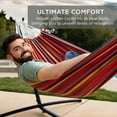 thumbnail image 2 of SUGIFT 2-Person Hammock with Space Saving Steel Stand and Portable Carrying Bag, 48"W x 120" L, Red, 2 of 7