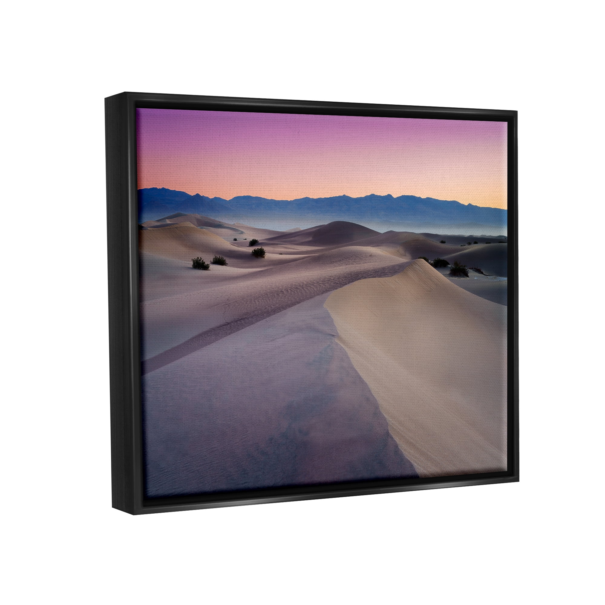 Stupell Desert Dunes Pink Sunrise Landscape Photography Black Floater Framed Art Print Wall Art