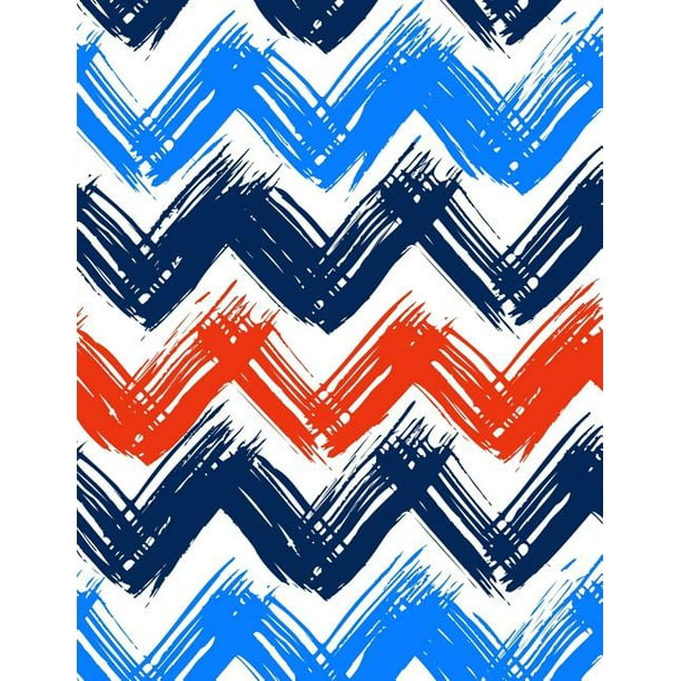 Graph Paper Notebook : Quad Ruled Graphing Paper, 200 Pages, Blue Orange Zigzag (8.5x11) (Paperback)