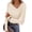 Apricot, variant on EASYBRA Women Off Shoulder Draped Neck Long Sleeve Slim Fit Crop Top Elegant Casual Shirt