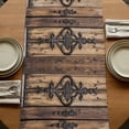 thumbnail image 5 of Wooden Plank 70 Inch Table Runner, Rustic Farmhouse Brown Black Barn Door Farmhouse Dresser Scarf Cotton & Linen Tablerunner for Dining/Kitchen Island/Holiday Party Décor 13" x 70", 5 of 9