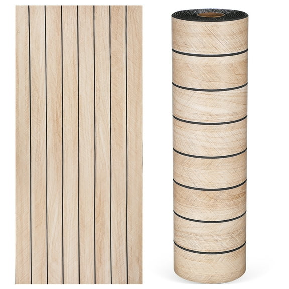Wallpaper Peel and Stick Wood Grating Stripe Self-Adhesive Wallpaper Faux Wood Contact Paper