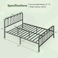 thumbnail image 3 of Gymax Stylish Queen Size Metal Bed Frame Platform Bed Base w/ Headboard & Footboard, 3 of 10