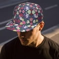 thumbnail image 6 of Floral Snapback Hat – Botanical Print Flat Bill Baseball Cap, Adjustable for Women & Men, 6 of 8