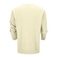 thumbnail image 6 of Mens Sweaters Knit Tops Blouse Men Classic V-Neck Long Sleeve Cable Thickened Thermal Knit Pullover Fall Winter Base Sweater, 6 of 9