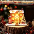 thumbnail image 4 of Lighted Christmas Village House, Wooden Holiday Figurine, Snow Covered Cottage Scene with Layered Architecture and Glowing Windows for Mantel, Painted Wood with LED Light with DetaiLED, 4 of 6