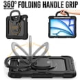 thumbnail image 4 of Dteck Kids Full Body Protection Case for iPad Air 11 inch 2025/2024,Heavy Duty Silicone Case 360 Degree Rotating Handle Stand Cover with Screen Protector for iPad Air 11-in. M3/M2, Black, 4 of 7