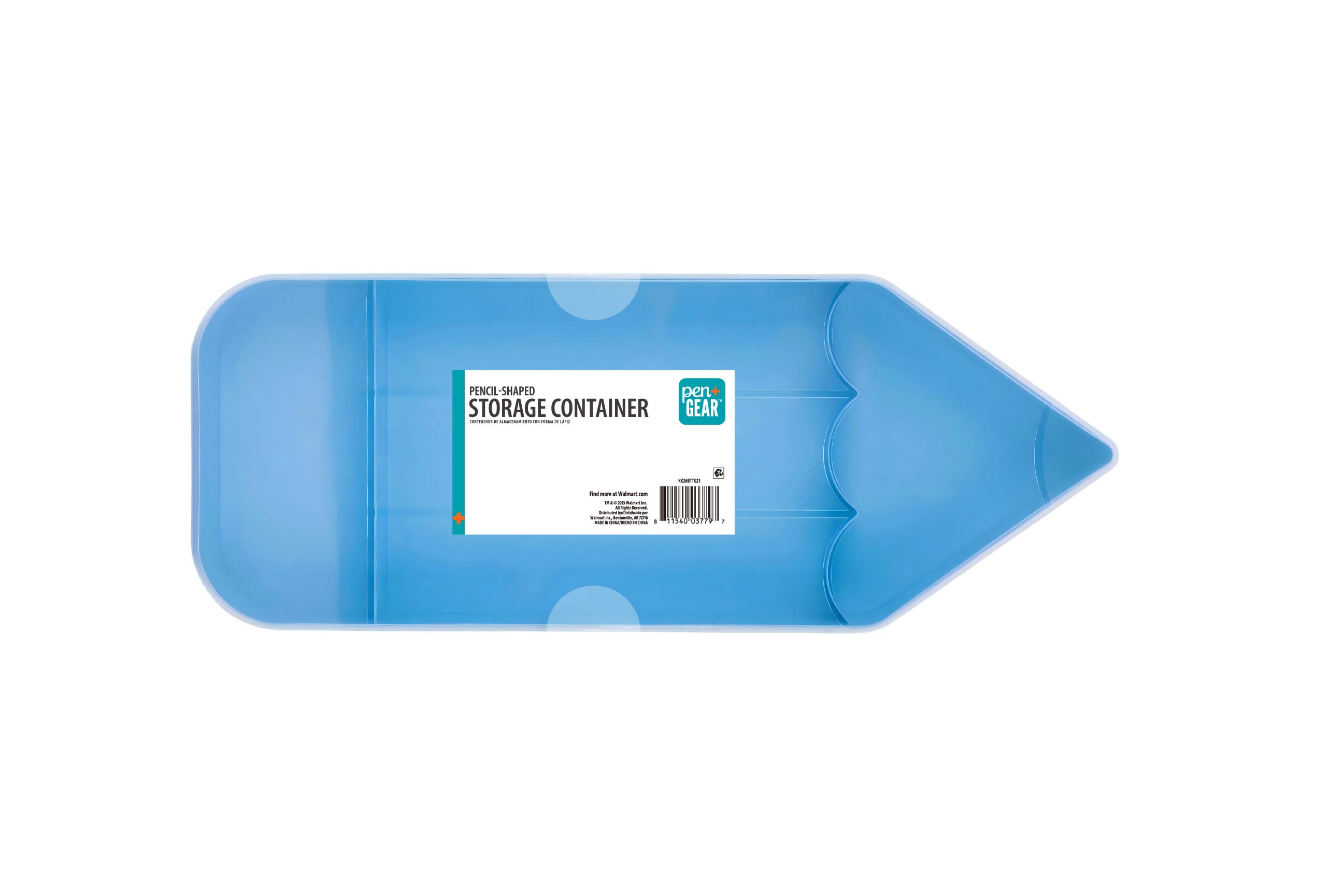 Pen+Gear Pencil-Shaped Storage Container, Blue, 15.5" x 6"