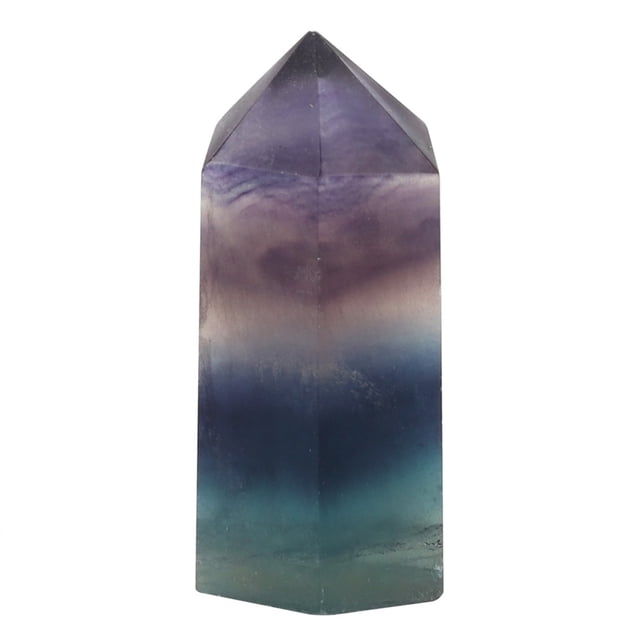 Fluorita Cuarzo Fluorita Hexagonal, Varita Hexagonal Curativa De Punto De Piedra De Cristal De Fluorita Para Adorno De Decoración