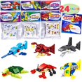thumbnail image 1 of Juego de 24 tarjetas de San Valentín con bloques de construcción de animales marinos, 1 of 7