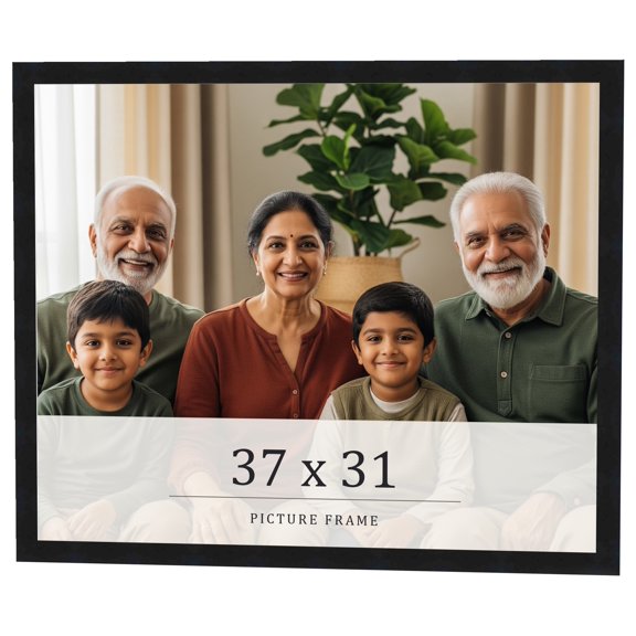 37x31 Frame Black Real Wood Picture Frame Width 0.75 inches | Interior Frame Depth 0.5 inches |