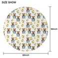 thumbnail image 6 of Highland Cow Bucket Flower Pattern Round Tablecloth 60"x60",Wrinkle Wipeable Table Cloth for Kitchen Dining Room Picnic Patio Party, 6 of 6