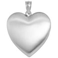 thumbnail image 3 of 3/4 inch Round Sterling Silver Cubic Zirconia Dancing Diamond Heart Locket Pendant for Women Scroll Etching 3/4 inch NO CHAIN, 3 of 3