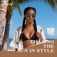thumbnail image 4 of Sunier Round Polarized Trendy Sunglasses for Women Metal Frame Retro Shades, 4 of 8