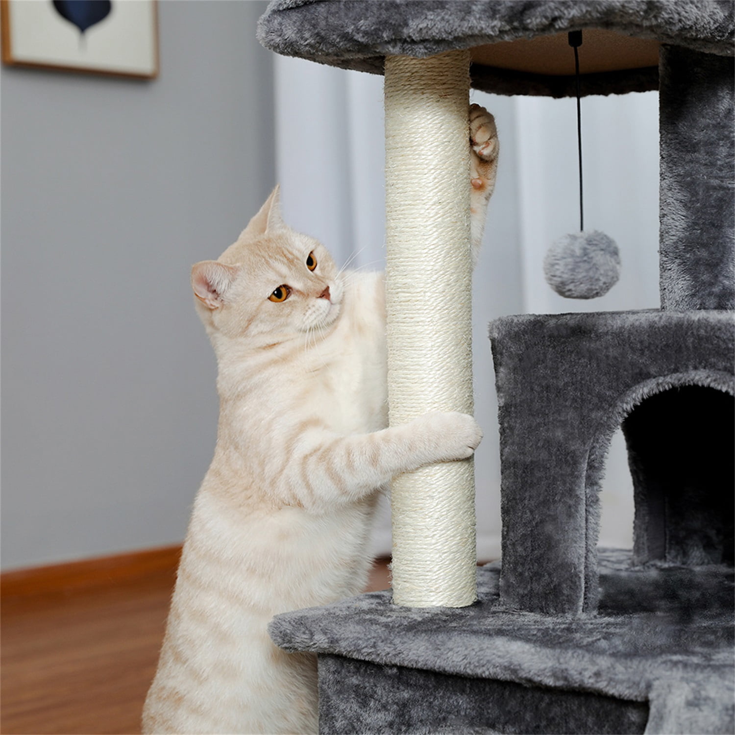 Pefilos 18" Cat Tree Tower for Indoor Cats Cat Condo for Outside with Sisal Scratching Posts, Scratching Board, Plush Perch, Cat Tree for Adult Cats Kitty Kitten Play House, Gray Pefilos 18" Cat Tree Tower for Indoor Cats Cat Condo for Outside with Sisal Scratching Posts, Scratching Board, Plush Perch, Cat Tree for Adult Cats Kitty Kitten Play House, Gray