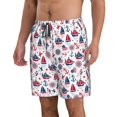thumbnail image 2 of Honeii Happy Columbus Day Print Men's Casual Shorts with Drawstring,Swim Trunks Quick Dry Beach Shorts-Medium, 2 of 6