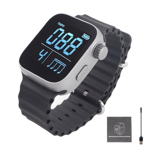 Metronome Watch, Wearable Vibrating Metronome 40-240 BPM Smart Instruments Pulse Beat Counting Watch for All Guitar Piano Drums, Running Exercise Metronome, Piano Metronome, Universal