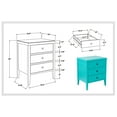 thumbnail image 4 of Webb 3-Drawer Wooden Nightstand by East at Main - Turquoise Solid Wood Accent Table / End Table with Black Accents (19x15x23), 4 of 7