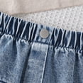 thumbnail image 4 of Shadoumai Denim Flared Skort for Toddler Girls Playful Pleated Mini Jean Skirt with Built-In Shorts, 4 of 7