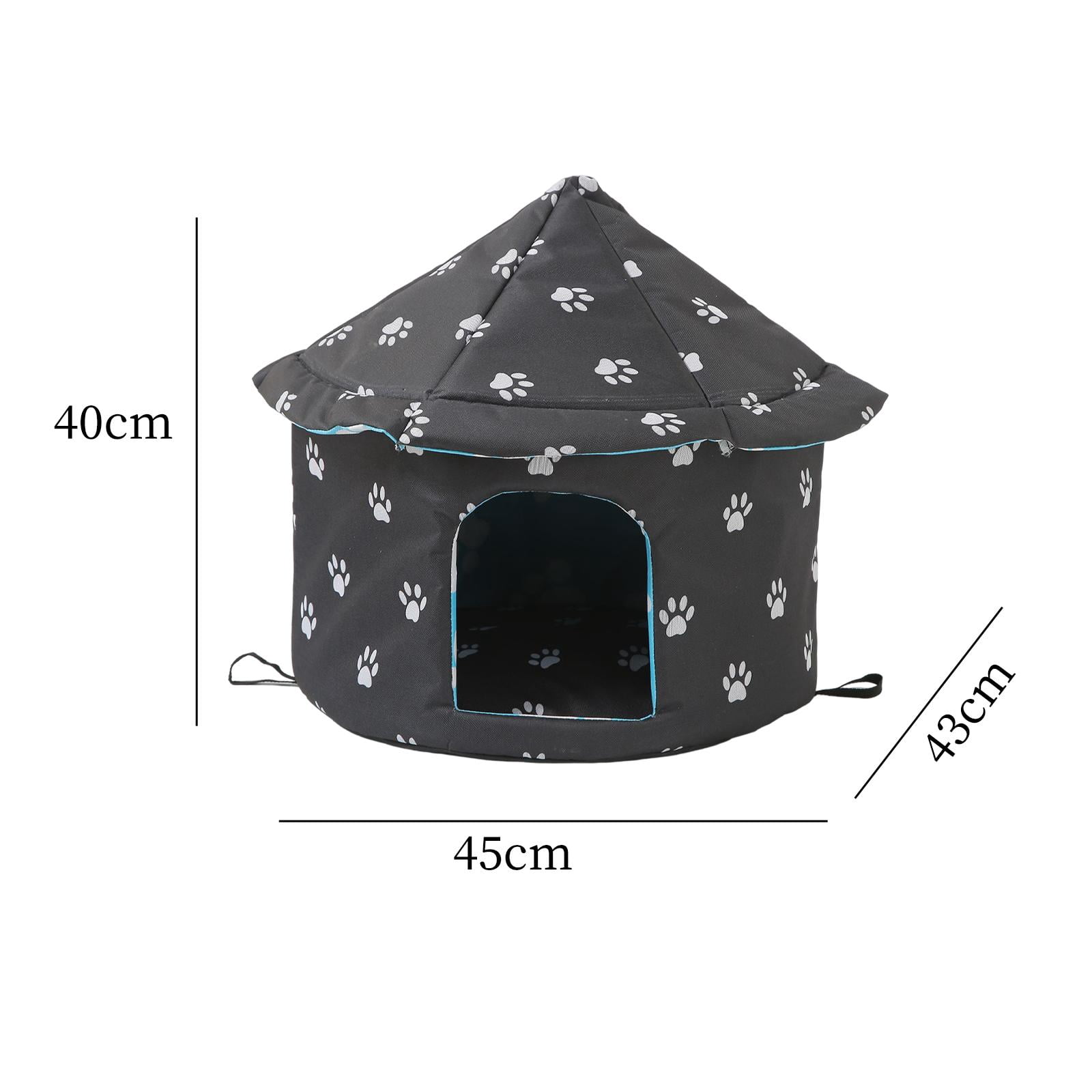 Outdoor Feral Cats Warm House, Waterproof Washable Winter Warm Pet Supplies Furniture Bed Cave Foldable Stray Cats Shelter Pet House Kennel Round l Size black