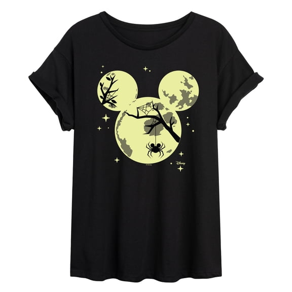 Disney - Halloween Mickey Head - Juniors Oversized Graphic T-Shirt