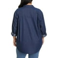 thumbnail image 6 of Gloria Vanderbilt Amanda Women Shirts, Lightweight Long Sleeve Womens Tops, Work Shirt, Date Outfits,  Blue L, 6 of 6