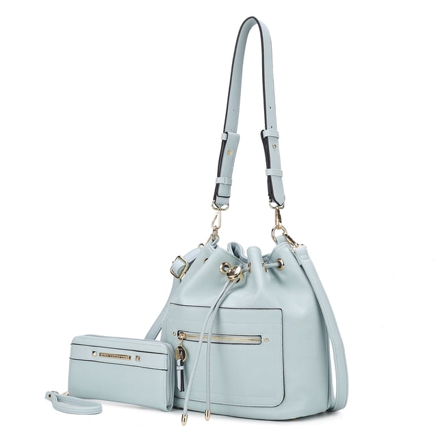 Bolsa tipo bombonera MKF Collection By Mia K. Larissa con Cartera Piel Vegana