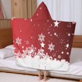 thumbnail image 5 of Red Christmas Snowflake Pattern Hooded Bath Towel，60"x35" for Ages 3 To 12 Kids, Quick Dry Lightweight Soft Microfiber Hood Beach Towel Cover Up for Kids, 5 of 7